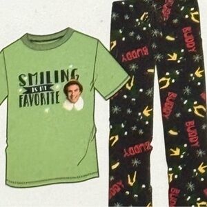 NWT Buddy The Elf ADULT XL 2 Pc Loungewear PJ Set Christmas Smiling Favorite